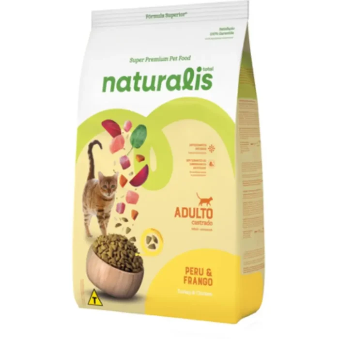Ração Naturalis para Gatos Castrados Peru e Frango 7.5kg