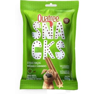 Snack Quatree para Cães Adultos Porte Médio e Grande - Saúde Oral Sabor Menta