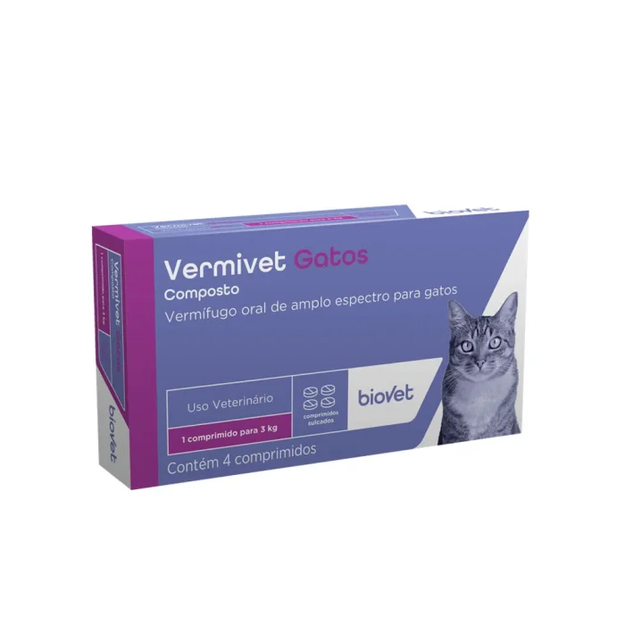 Vermífugo Vermivet 300 mg para Gatos