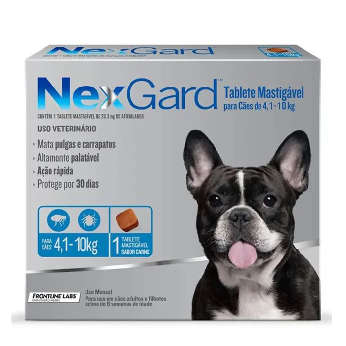 Nexgard Antipulgas para Cachorros de 4 a 10kg | Proteção Contra Pulgas e Carrapatos - 1 Tablete Mastigável