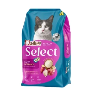 Ração Quatree Select para Gatos Castrados Mix Carne com Nuggets